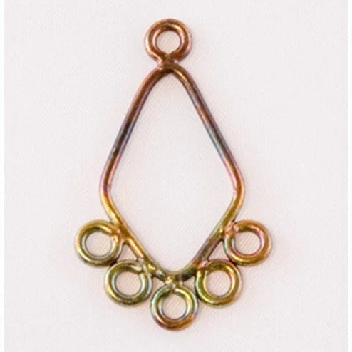 35mm 24k Gold and Green Gold Plated Over Copper Earring Link