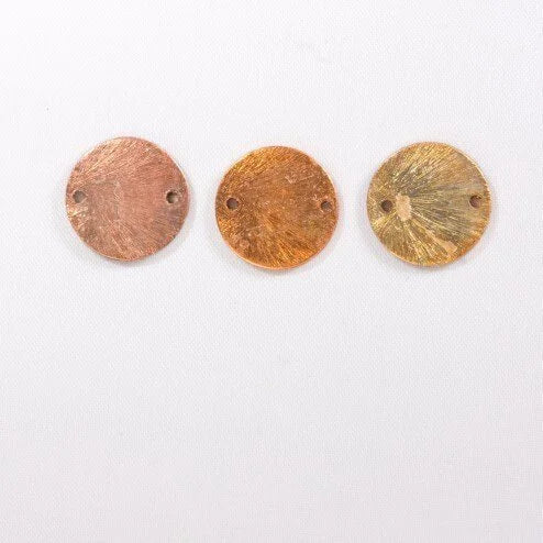 15mm Rainbow Copper 2 Hole Disk