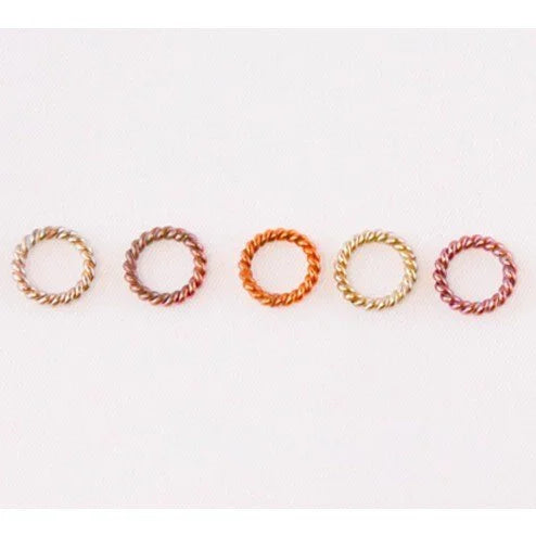 Fire Torched Twisted Soldered 16 Gauge Copper Jump Rings-8mm