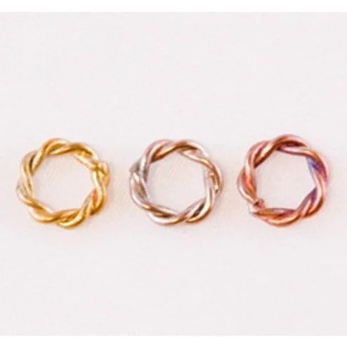 Fire Torched Twisted Soldered 12 Gauge Copper Jump Rings - 8mm