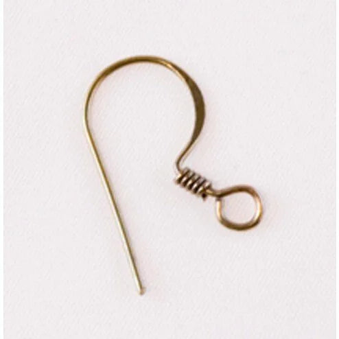 Simple French Hook Ear Wire - 12 Pieces Green Gold Plated Copper