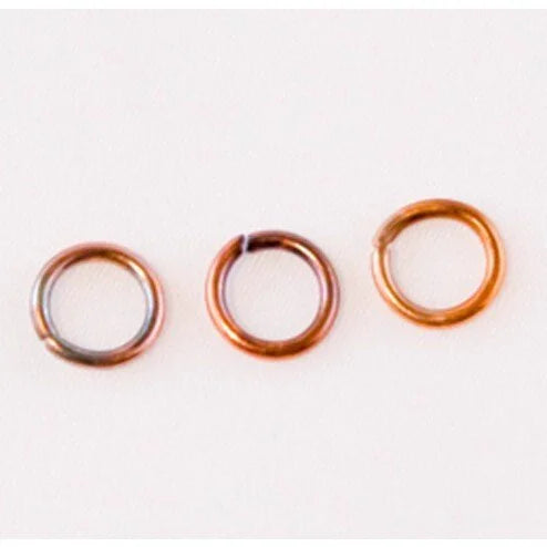 Fire Torched Open 16 Gauge Copper Jump Rings - 8mm - Open
