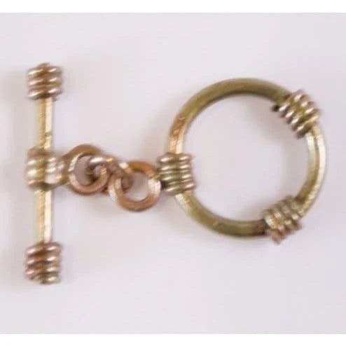 Copper and Brass Round Toggle Dumbell Shaped