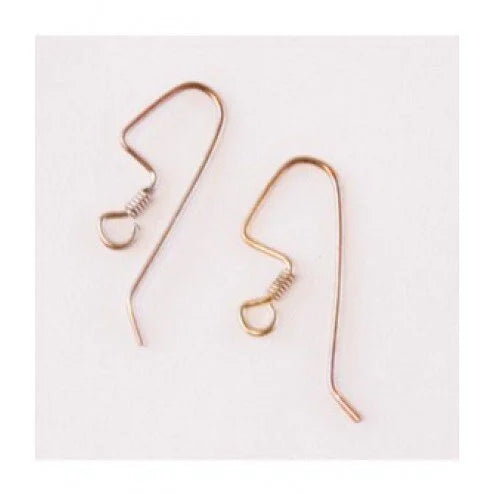 Angular French Hook Ear Wire- 20 Pieces Copper Fire Torched