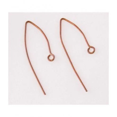 French Hook Ear Wire - 18 Pieces Copper Fire Torched