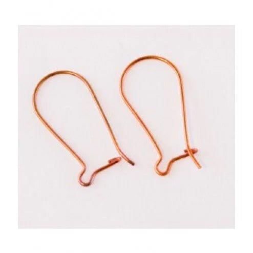 Kidney Ear Wire - 10 Pieces Copper Fire Torched