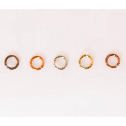 Fire Torched Open 48 Gauge Copper Jump Rings - 6mm - Open