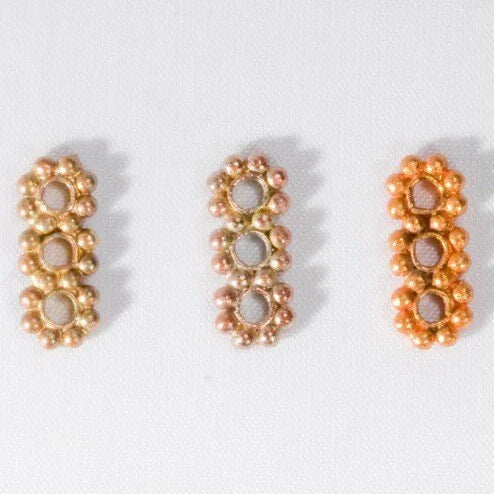 15mm Rainbow Copper 3-hole Spacer Bar