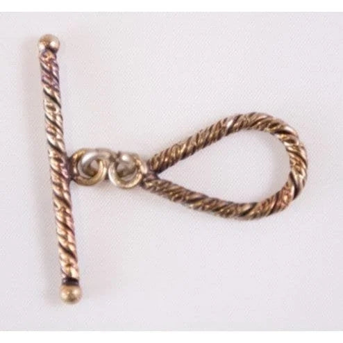 Twisted Teardrop Fire Torched Copper Toggle