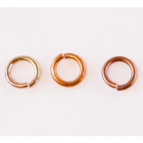 Fire Torched Open 14 Gauge Copper Jump Rings- 9.5mm