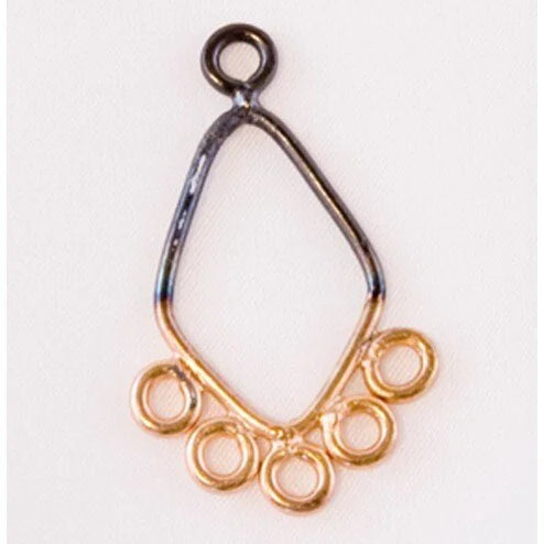 35mm Gold and Rhodium Plated Over Copper Earring Finding