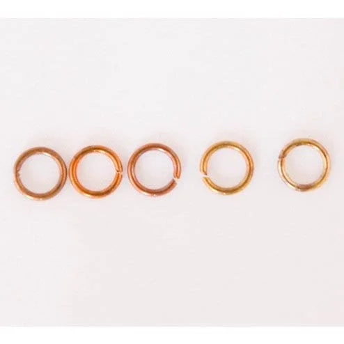 Fire Torched Open 18 Gauge Copper Jump Rings- 7mm