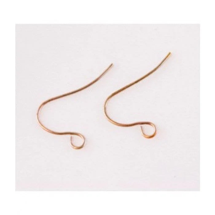 Simple French Hook Ear Wire - 44 Pieces Copper Fire Torched