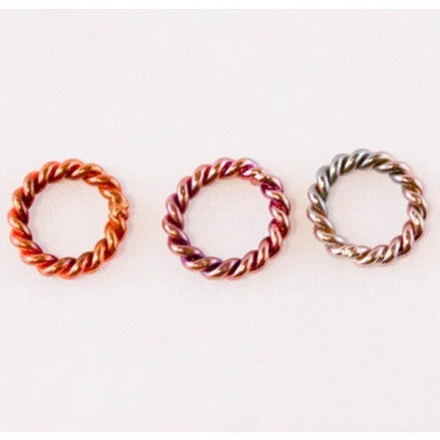 Fire Torched Twisted Soldered 10 Gauge Copper Jump Rings - 14mm