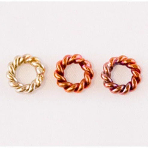 Fire Torched Twisted Soldered 12 Gauge Copper Jump Rings- 8.5mm