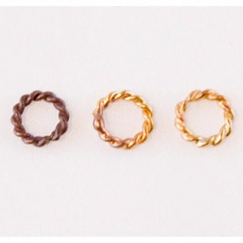 Fire Torched Twisted Soldered 14 Gauge Copper Jump Rings - 8mm