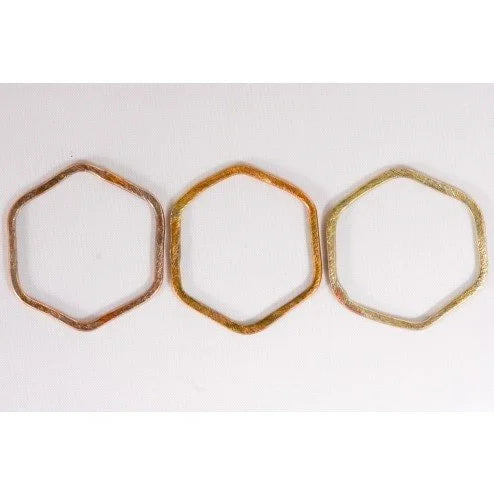 36mm Rainbow Copper Hexagon Link