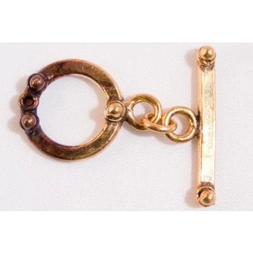 24K Gold Plated Round Toggle With Dot Details