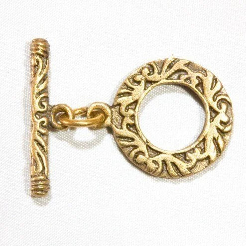 Antique Brass Round Toggle Clasp