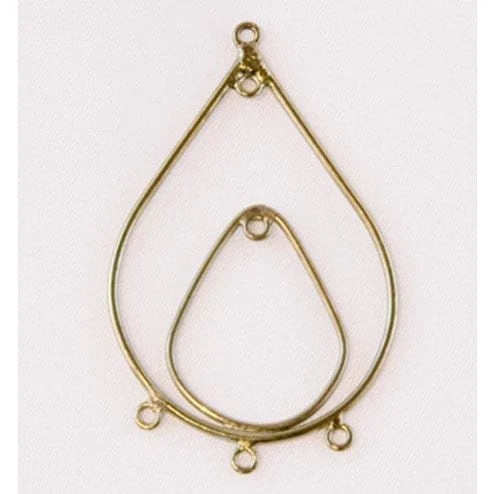 40mm Green Gold Plated Over Solid Copper Teardrop Chandelier Link
