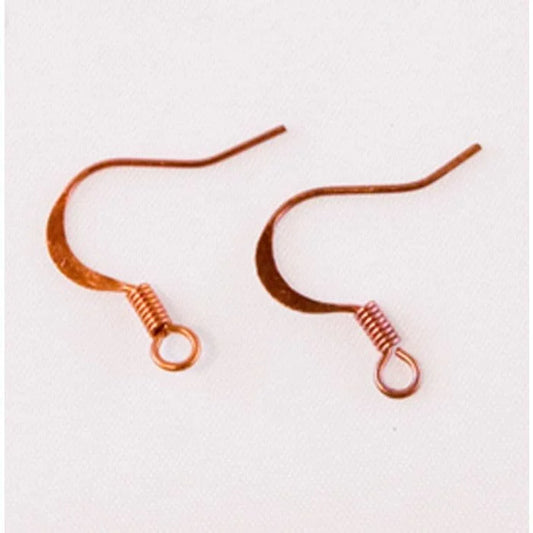 French Hook Ear Wire - 47 Pieces Copper Fire Torched