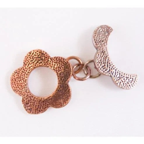 Rainbow Copper Flower Toggle Clasp
