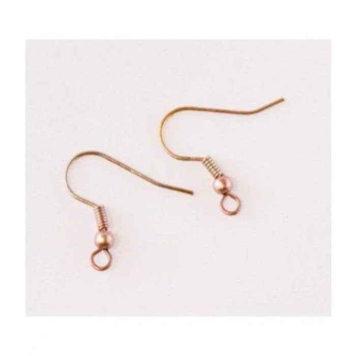 Simple French Hook Ear Wire - 20 Pieces Copper Fire Torched