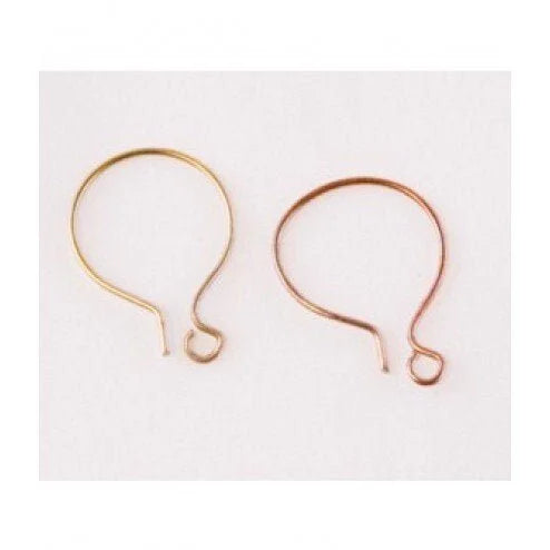 Round French Hook Ear Wire - 20 Pieces Copper Fire Torched