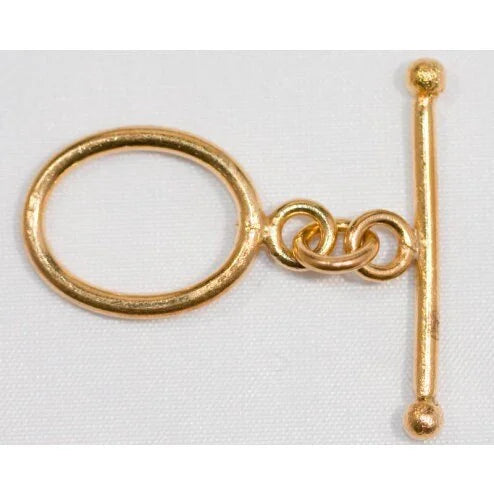 24k Gold Plated Oval Toggle Clasp