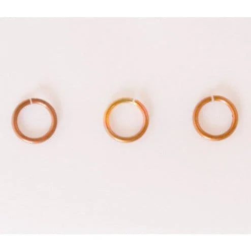 Fire Torched Open 18 Gauge Copper Jump Rings - 7.5mm - Open