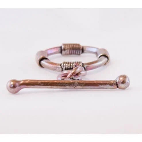 Fire Torched Round Copper Toggle