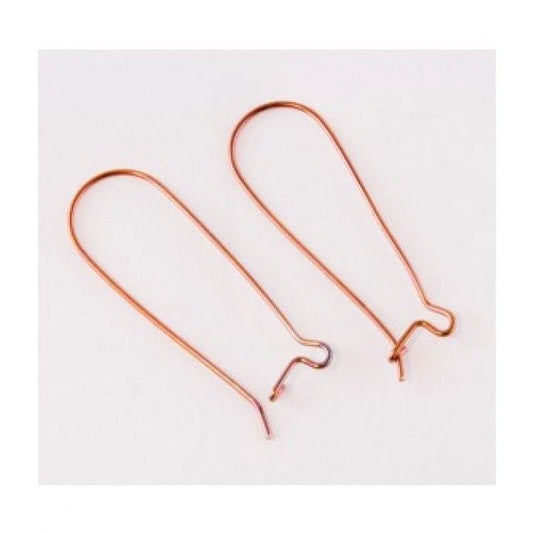 Kidney Ear Wire - 8 Pieces Solid Copper Fire Torched