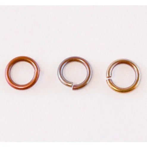 Fire Torched Open 14 Gauge Copper Jump Rings - 9mm