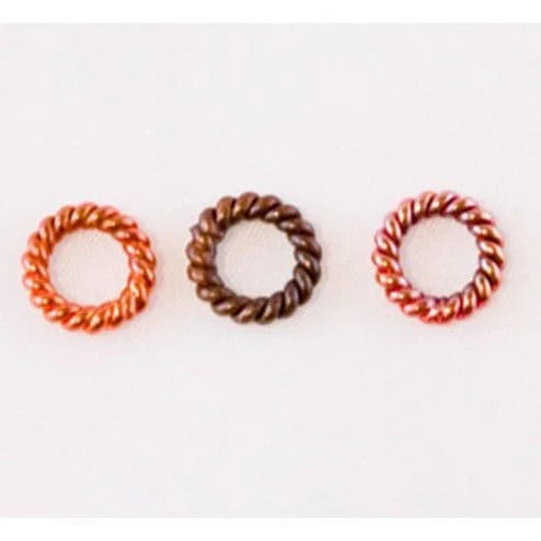 Fire Torched Twisted Soldered 12 Gauge Copper Jump Rings-8.5mm