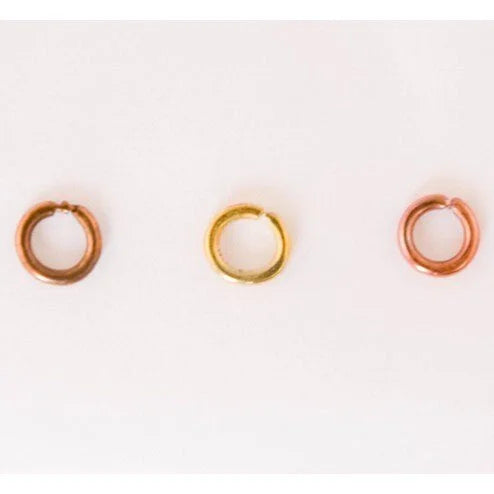 Fire Torched Open 14 Gauge Copper Jump Rings - 8mm - Open