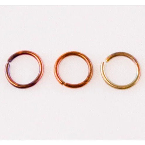 Fire Torched Open 16 Gauge Copper Jump Rings - 10mm
