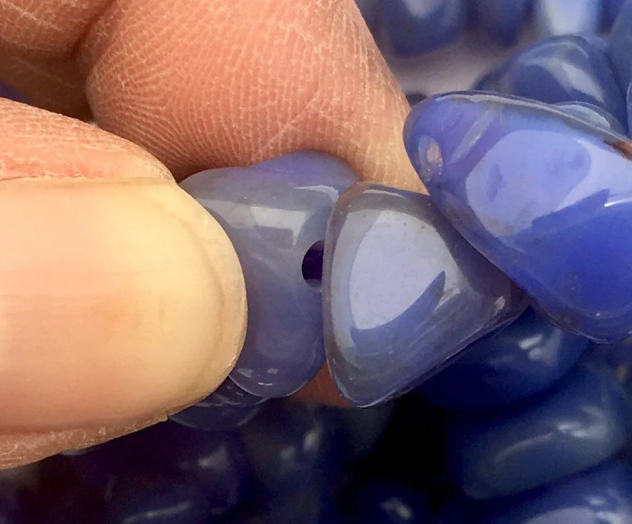 Natural Blue Chalcedony Nuggets Beads