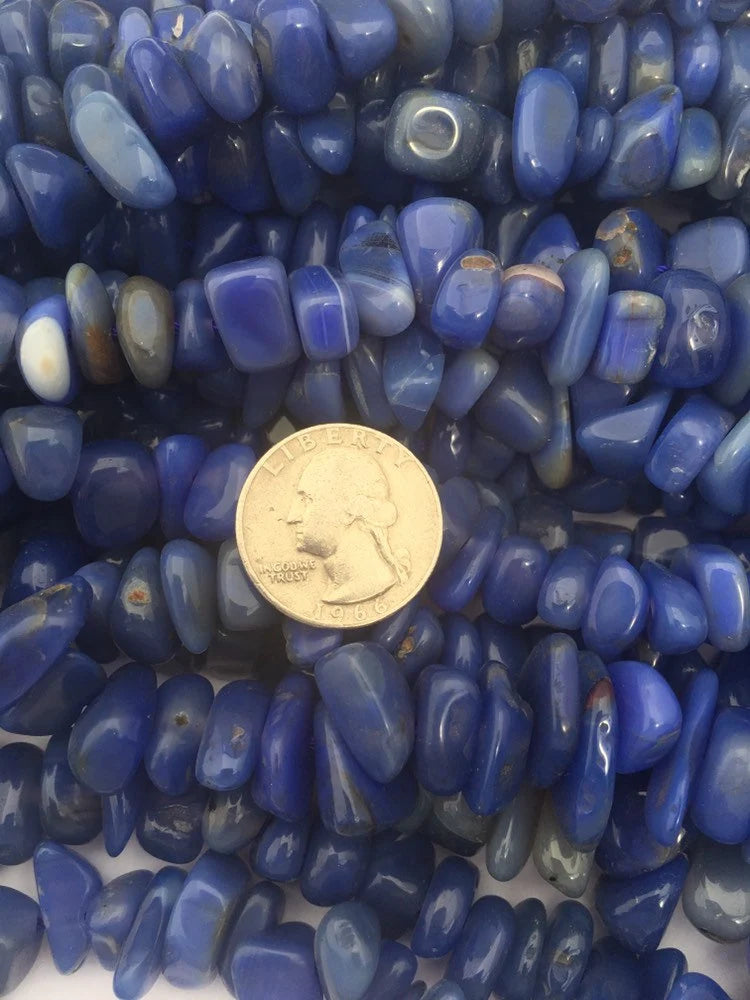 Natural Blue Chalcedony Nuggets Beads