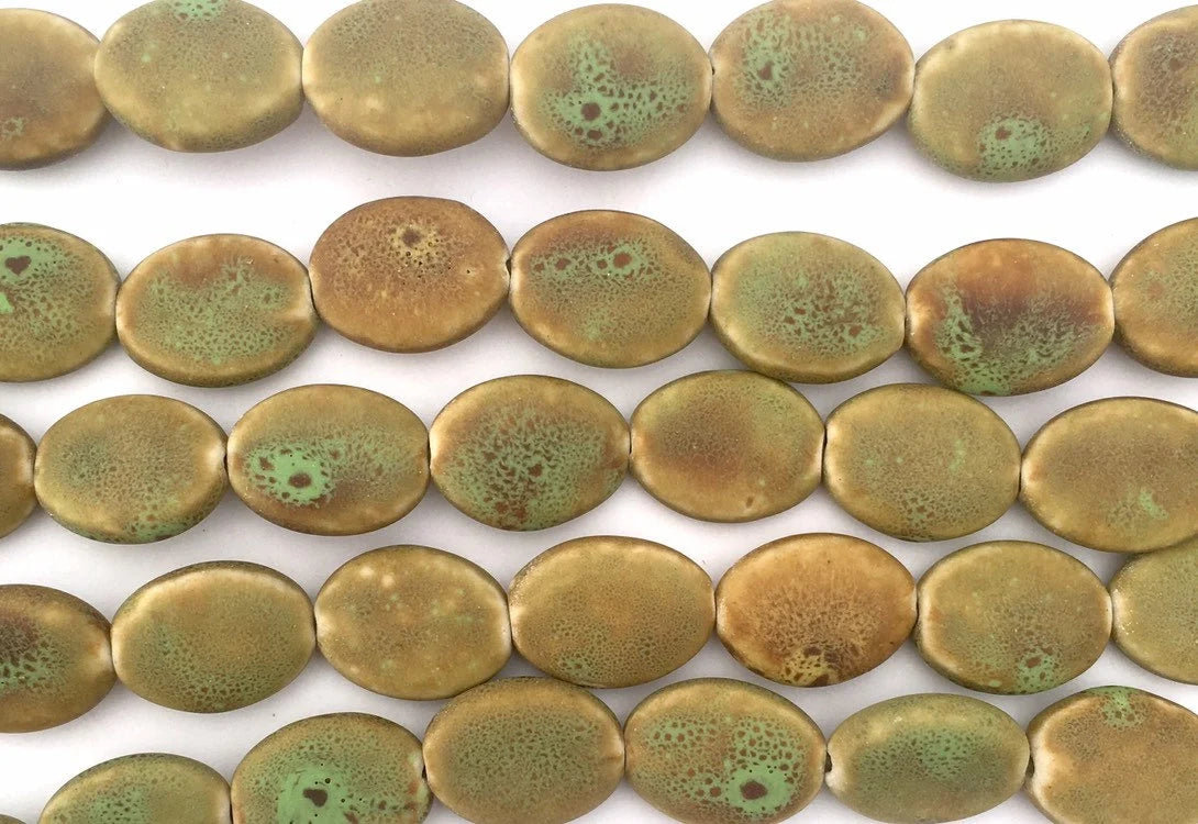 Oval Ceramic Beads Matte