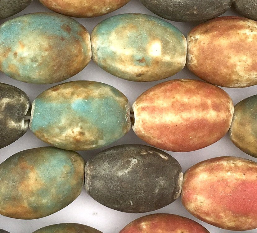 Large handmade Multi Colored Matte Porcelain Beads