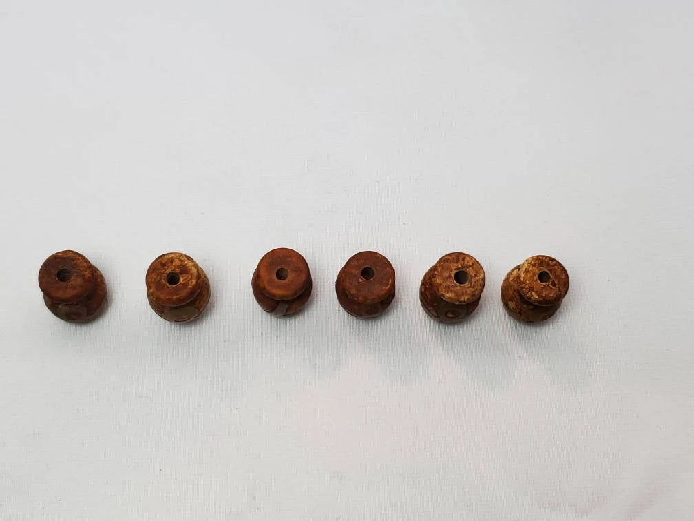 Unique hand carved fire etched natural jade beads