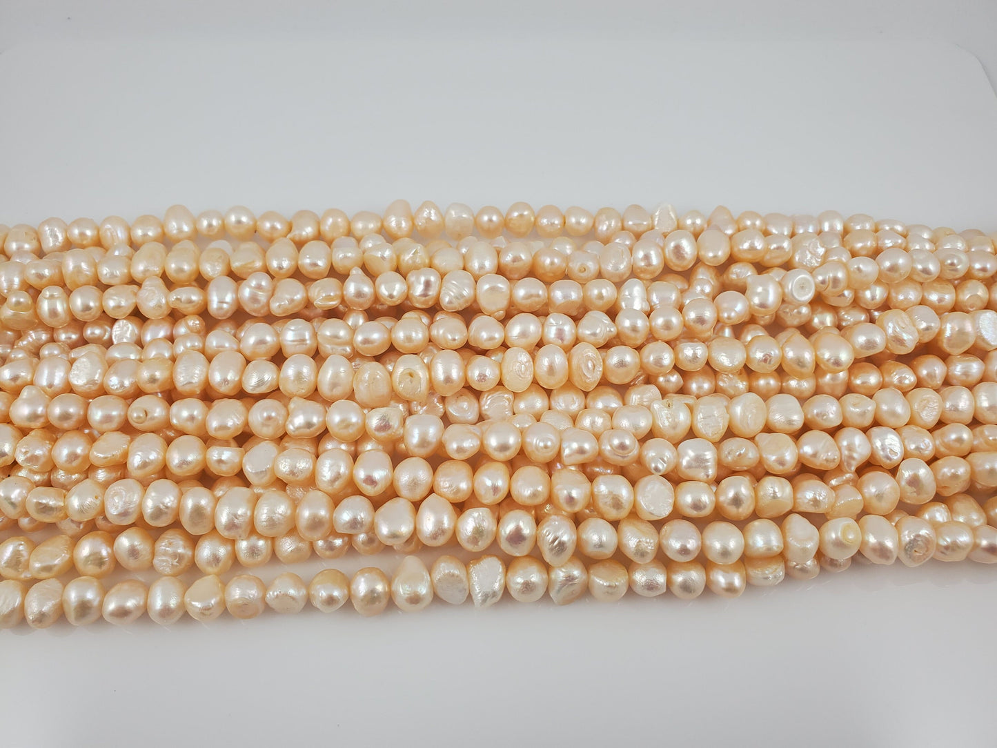 Natural White Freshwater Pearls Organic Flat Round and Oval