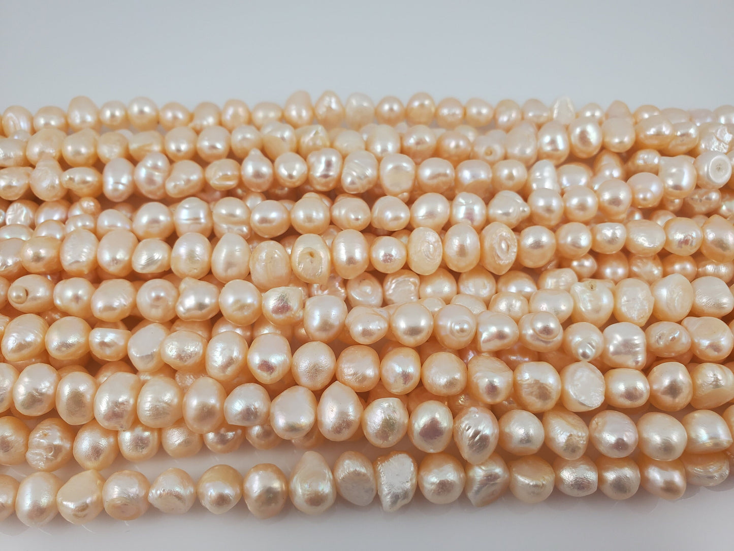 Natural White Freshwater Pearls Organic Flat Round and Oval
