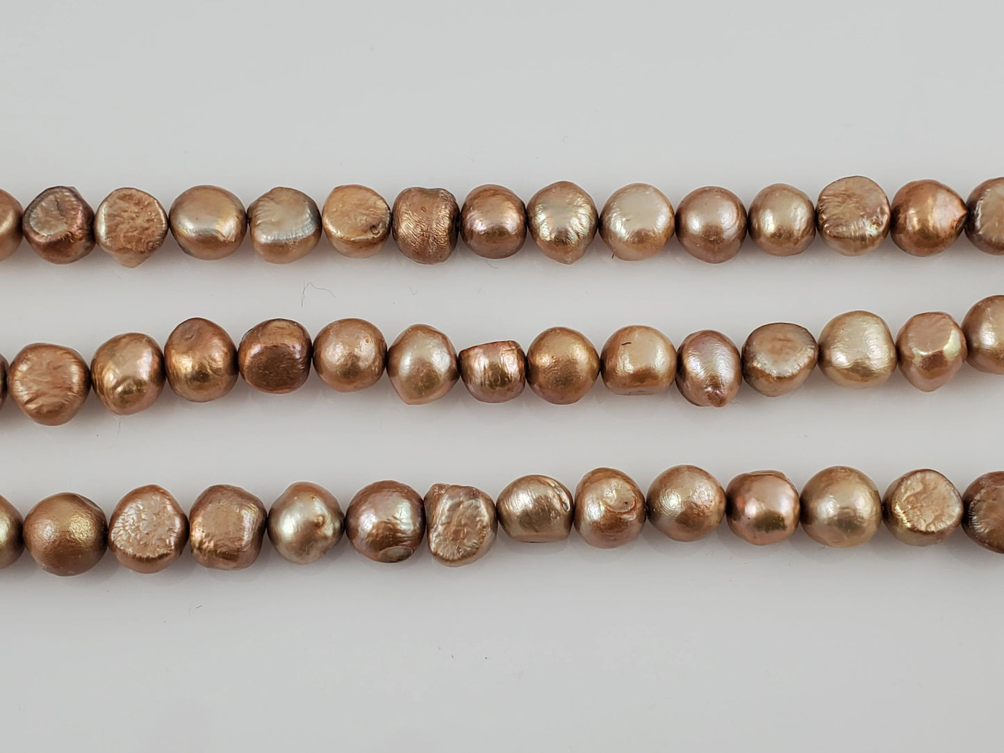Natural Brown Gold Freshwater Pearls Round