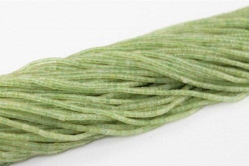 Pale Green Natural Afghan Jade Heishi- Seed Beads