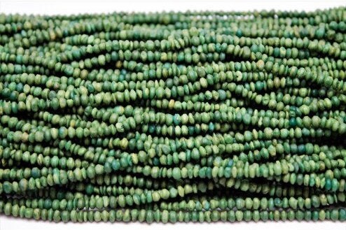 High Quality Dark Green Afghan Jade Heishi- Seed Beads