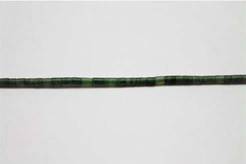 High Quality Dark Green Afghan Emerald Jade Heishi Tube- Seed Beads