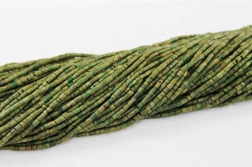 High Quality Evergreen Afghan Jade Heishi Tube Seed Beads