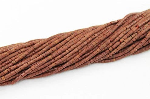 High Quality Natural Brown Onyx Heishi Tube- Seed Beads