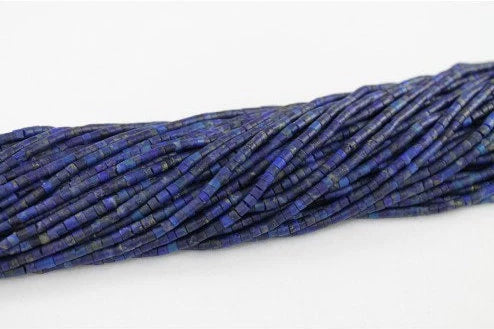 Authentic 100% Natural Afghan Lapis Heishi Tube Seed Beads